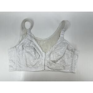 Instant Shaping Bra Size 42DD White Front Clasp Full Figure No Wire 1628